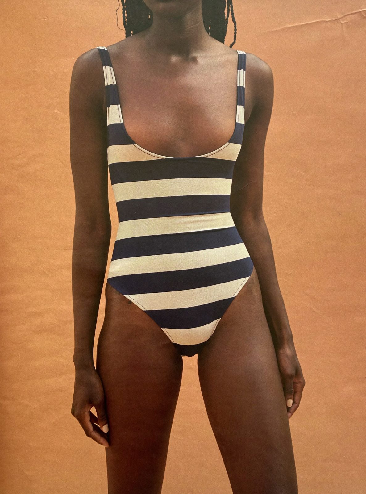 The Riviera navy stripe one-piece